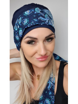 Granatowy turban Lena - po chemioterapii - Sklep internetowy online