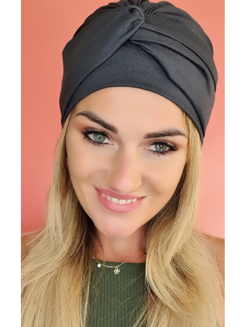 Czarny turban Ula - po chemioterapii - Sklep internetowy online