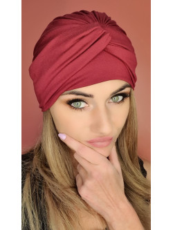 Turban damski bordowy - po chemioterapii - Sklep internetowy online