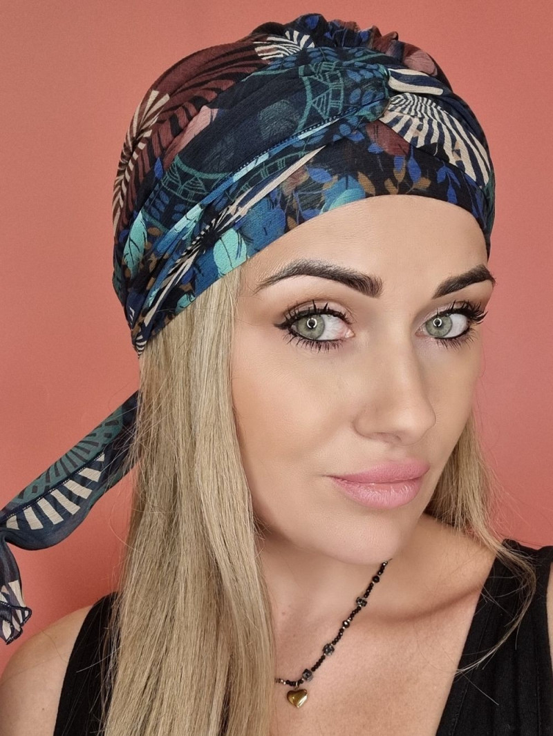 Turban z szarfami - po chemioterapii - Sklep medyczny - Online
