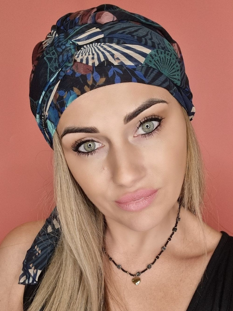 Turban z szarfami - po chemioterapii - Sklep medyczny - Online