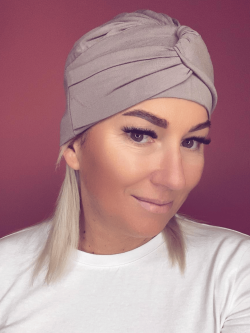 Turban bambusowy w kolorze mokki - Sklep internetowy.