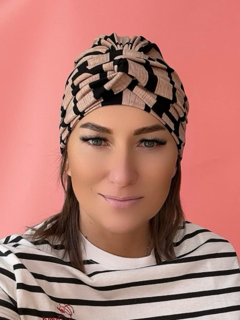 Wiskozowy turban - we wzorki - Sklep internetowy
