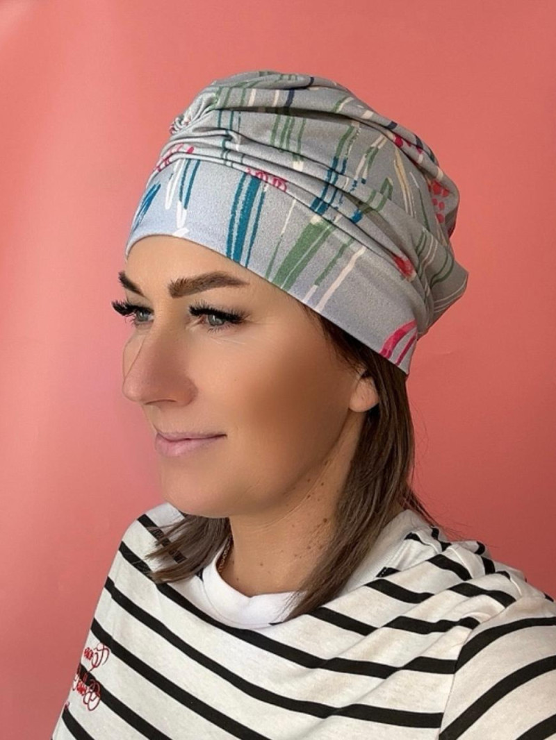 Bambusowy turban - szary - sklep internetowy