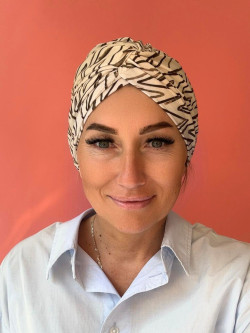 Wiskozowy turban - beżowy - Sklep internetowy