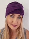 Turban damski drapowany — fioletowy