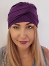 Turban damski drapowany — fioletowy