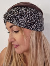Turban damski drapowany — brązowy w deseń panterki
