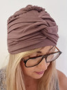 Turban damski ze skrzyżowanym przodem — brudny róż
