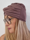 Turban damski ze skrzyżowanym przodem — brudny róż