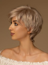 Peruka damska krótka krótka fryzura pixie z grzywką chłodny jasny blond – DONNA