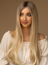 Peruka damska długa długie proste z przedziałkiem jasny piaskowy blond – FEDERICA
