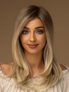Peruka damska średnia proste z wywiniętymi końcami beżowy blond – ELISABETTA