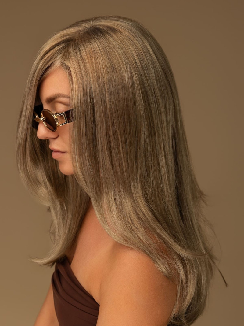 Peruka damska długa proste, cieniowane włosy ciemny popielaty blond – MARTA