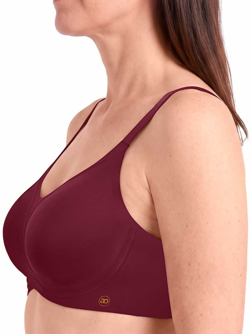 Bezszwowy biustonosz na protezę Amoena wave pure - rubinowy (Ruby) - zdjęcie 3