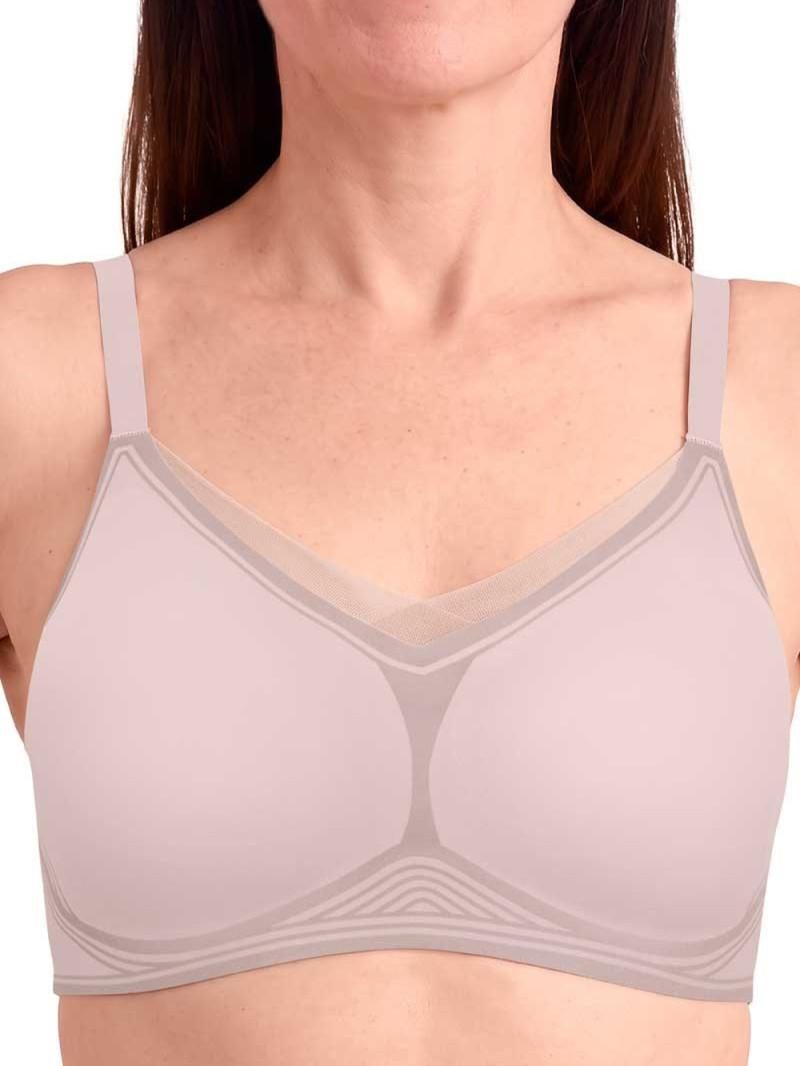 Biustonosz na protezę Amoena wave magic z siateczką - Light Mauve - zdjęcie 1