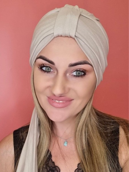 Turban Pola beige - Nach der Chemotherapie - Online Geschäft Polen