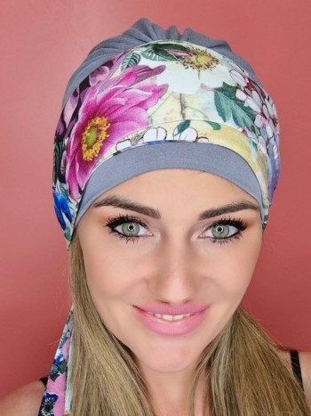 Turban damski w kwiaty - Po chemioterapii - Sklep internetowy online