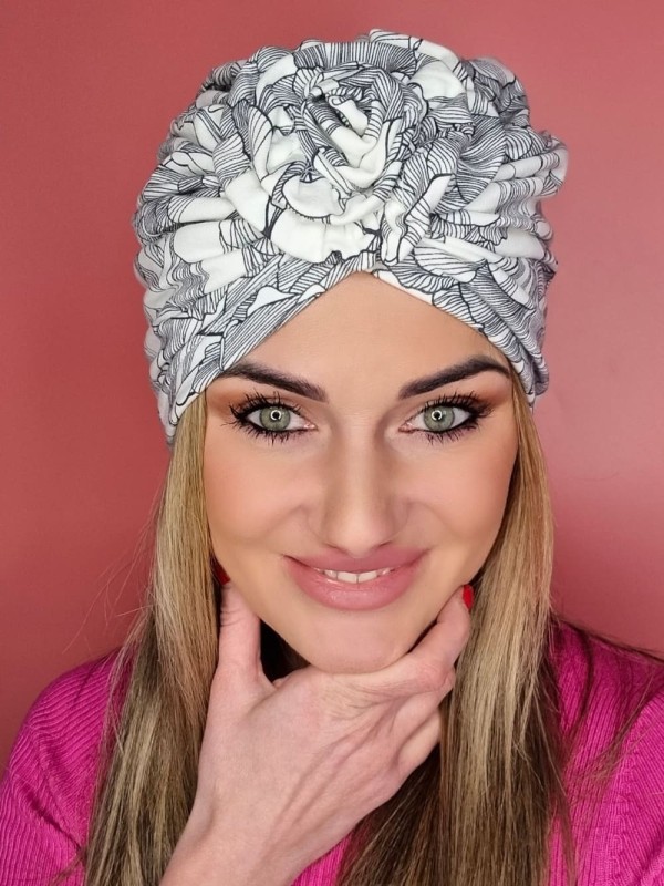 Damen Turban Kappe Grau - nach Chemotherapie - Online Geschäft Polen