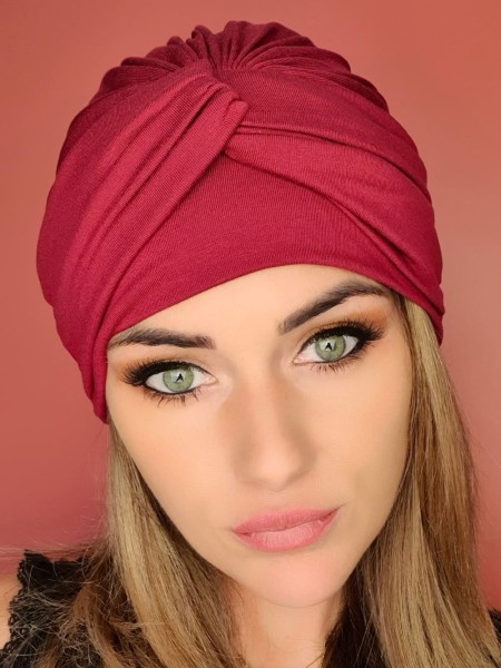 Burgunderroter Turban für Frauen - nach Chemotherapie - Polen