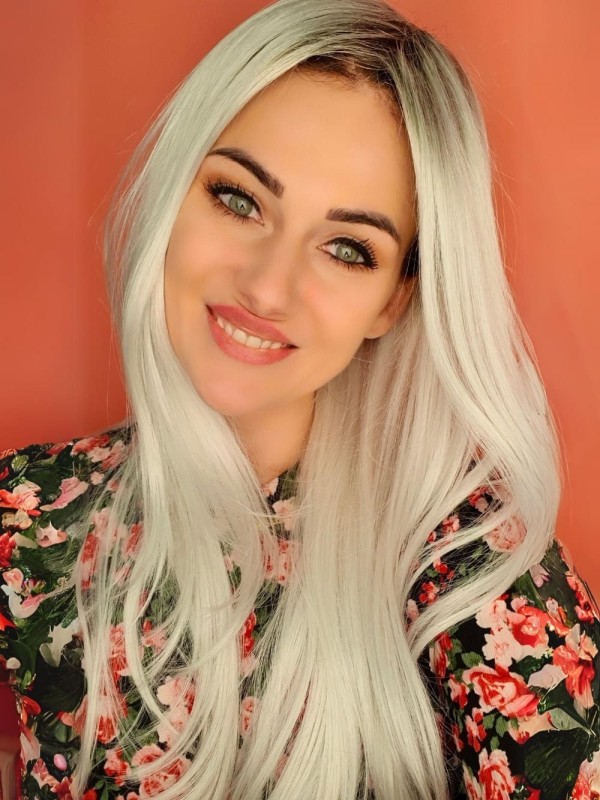 Long synthetic wig - Platinum - Polish online store