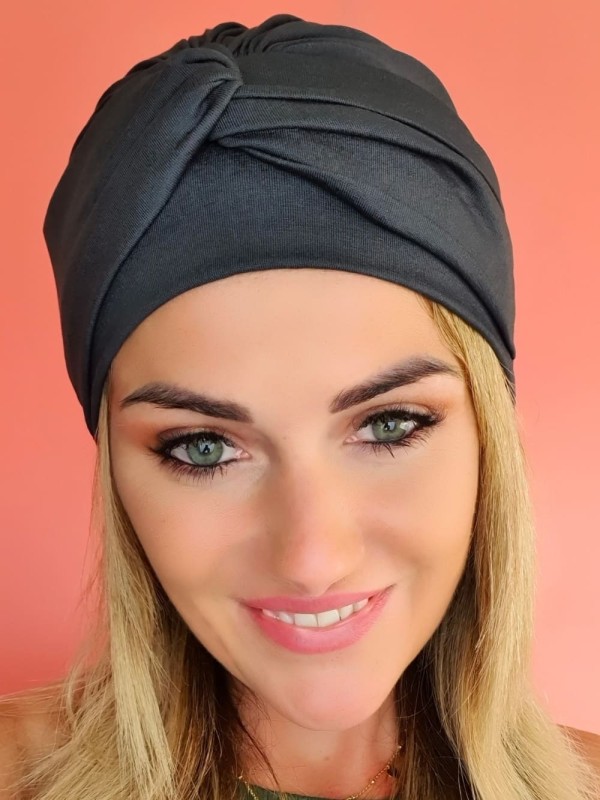 Black turban Ula - after chemotherapy - Shop online Poland