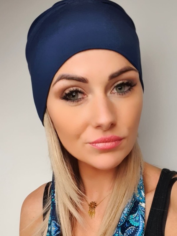 Marineblauer Turban - nach der Chemotherapie - Online Geschäft Polen