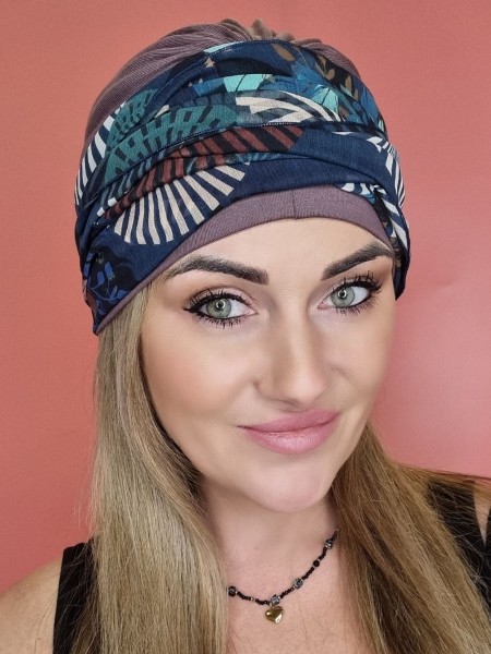 Brązowy turban - po leczeniu onkologicznym - sklep internetowy