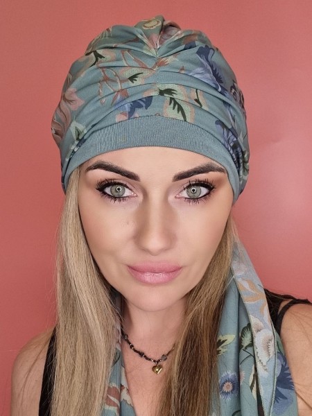 viskózový turban s vlečkou - po chemoterapii - internetový obchod Poľs