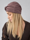 Turban damski z ozdobnym skrętem – przygaszony fiolet – zdjęcie 3