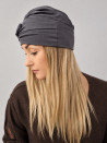 Turban damski z drapowaniem – grafitowy – zdjęcie 1