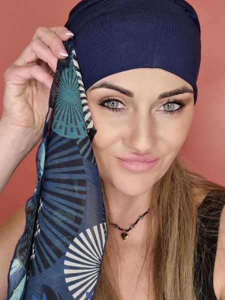 turban wiskozowy z szarfa - po chemioterapii - sklep internetowy