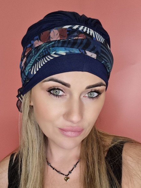 turban wiskozowy z szarfa - po chemioterapii - sklep internetowy