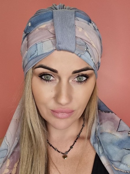 Turban z szarfą - po chemioterapii - sklep internetowy