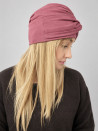 Turban damski z ozdobnym skrętem – przygaszony róż – zdjęcie 3