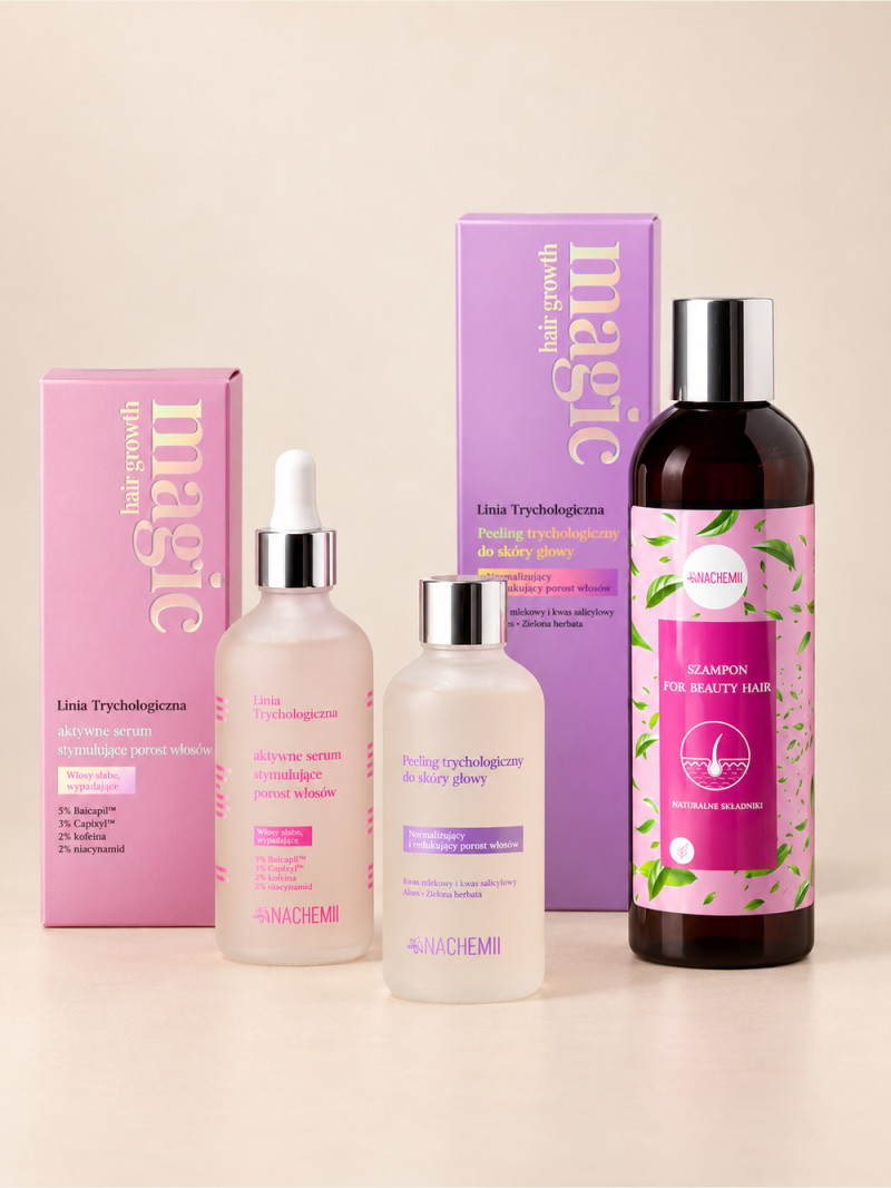 Zestaw do pielęgnacji włosów po chemioterapii: peeling, szampon i serum
