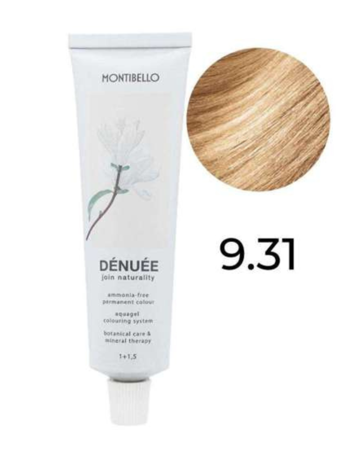 Farba do włosów po chemioterapii MONTIBELLO - 9.31 popielato - złoty bardzo jasny blond.