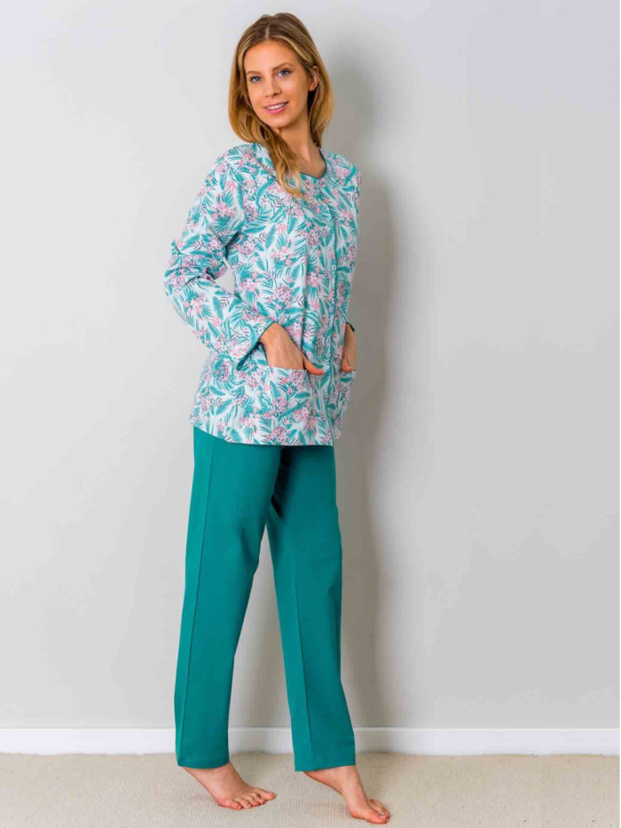 Bawełniana piżamka - Rozpinana z przodu - Sklep internetowy