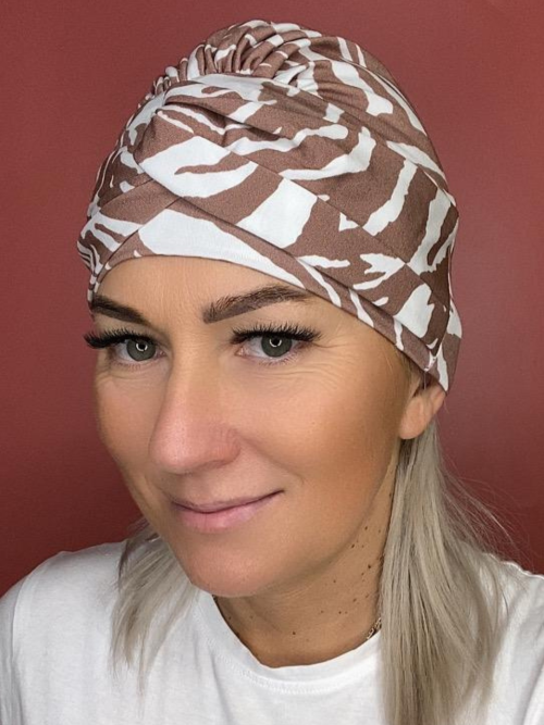 Turban bambusowy w zebrę - Sklep internetowy.