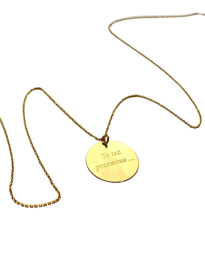 Gold Pendant “This too shall pass away”