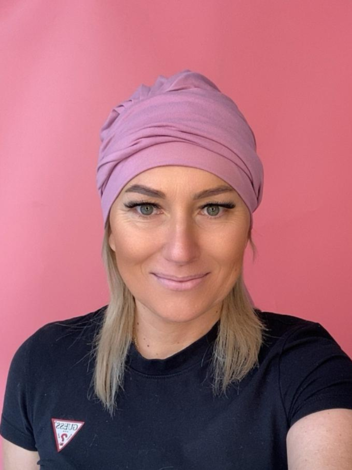 Różowy turban - bambusowy - Sklep Internetowy
