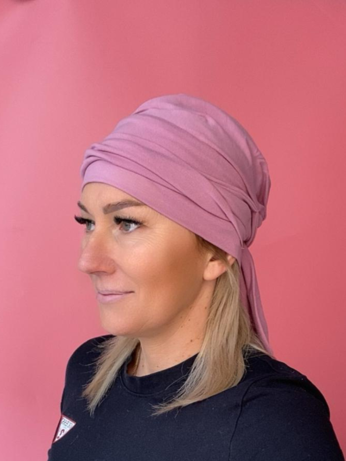 Różowy turban - bambusowy - Sklep Internetowy