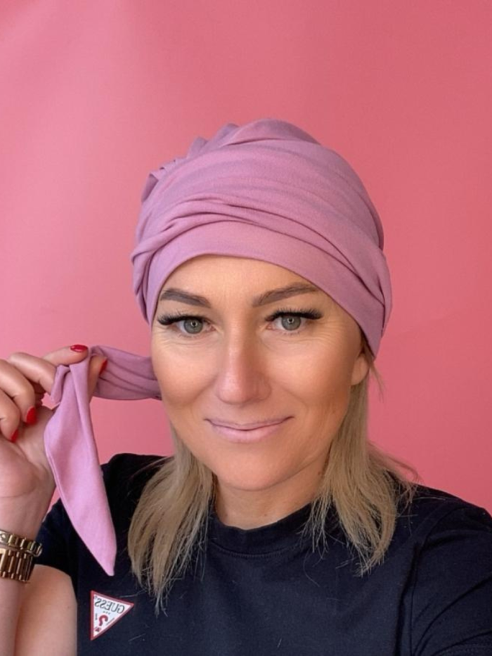 Różowy turban - bambusowy - Sklep Internetowy