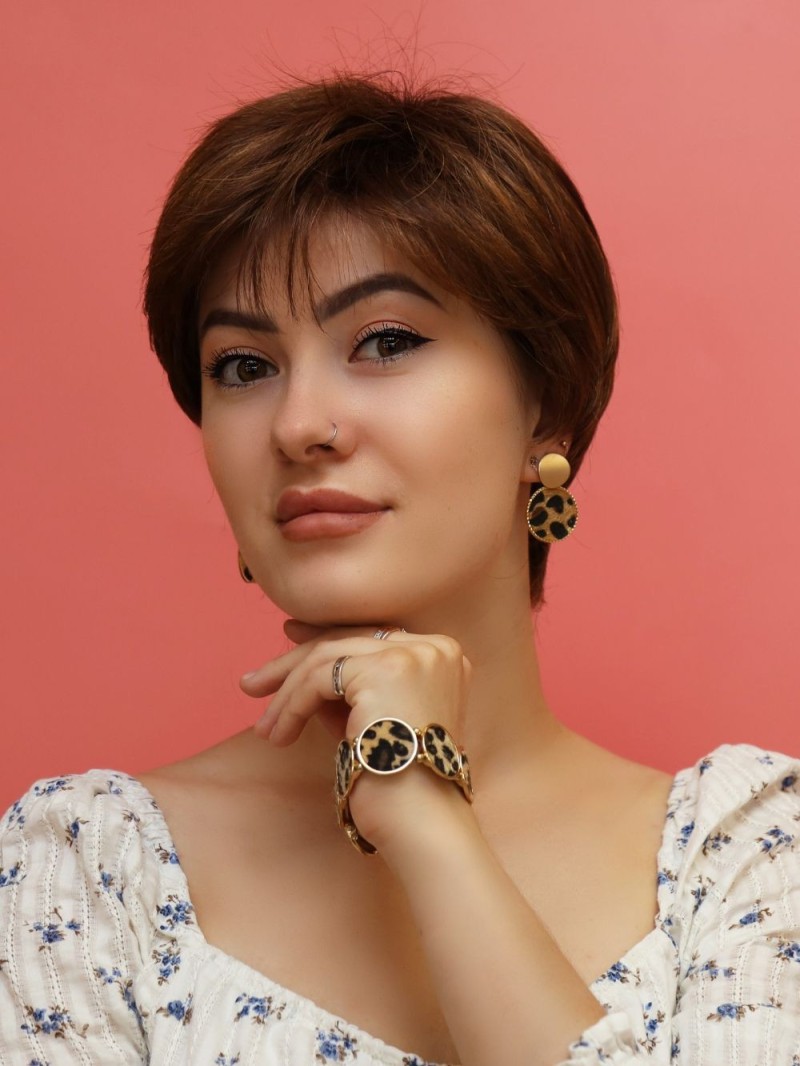 krótka peruka syntetyczna-brązowa-Hania-sklep internetowy