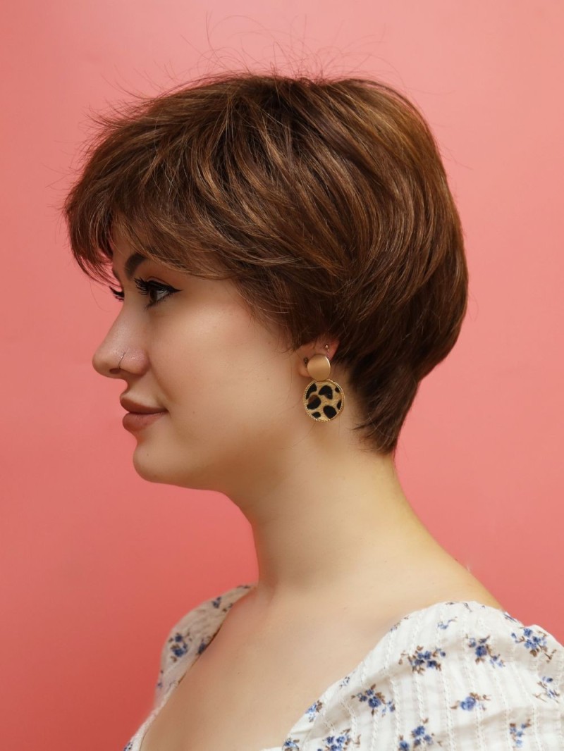 krótka peruka syntetyczna-brązowa-Hania-sklep internetowy