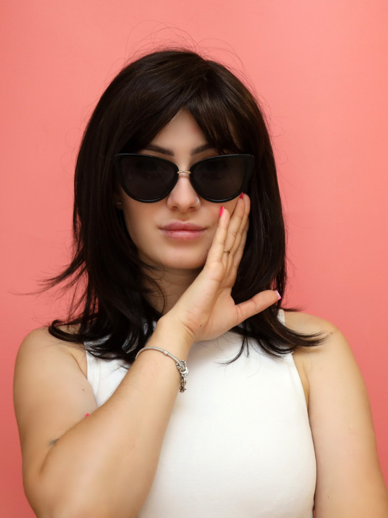 Peruka ciemny brąz - syntetyczna - sklep internetowy