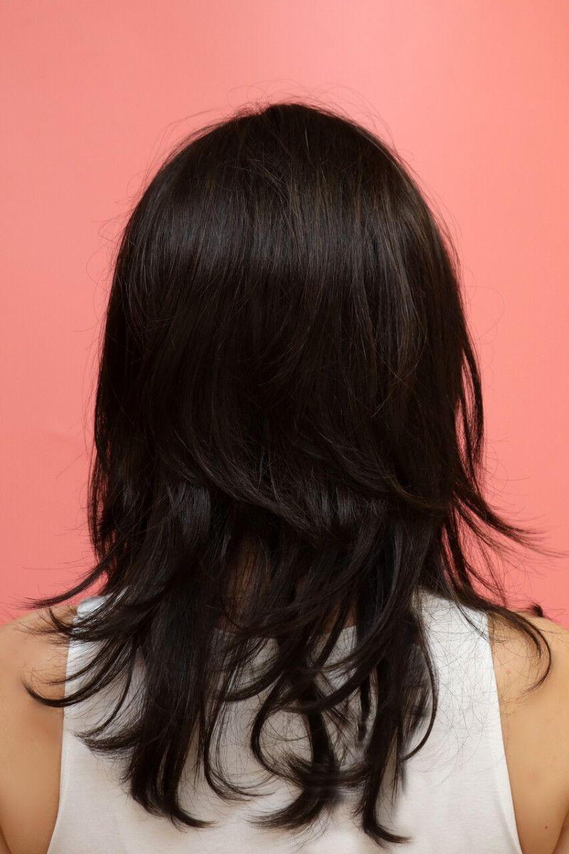 Peruka ciemny brąz - syntetyczna - sklep internetowy