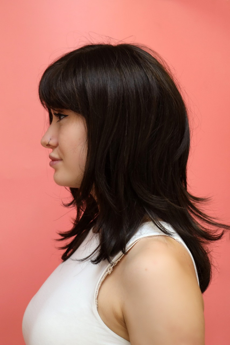 Peruka ciemny brąz - syntetyczna - sklep internetowy