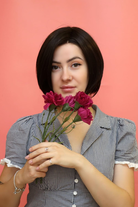 Syntetyczna peruka - ciemny brąz - Sklep Internetowy