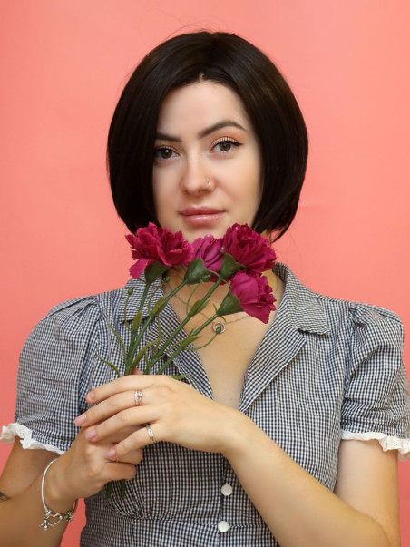 Syntetyczna peruka - ciemny brąz - Sklep Internetowy